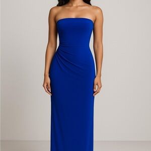 Lulu's Royal Blue Long Strapless Dress